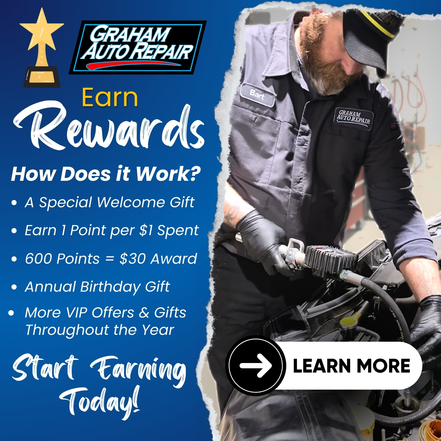 Earn Rewards at Graham Auto Repair in Graham, WA and Yelm, WA